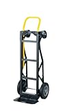 Harper Trucks PGDY8635P 700 lb Capacity Glass Filled Nylon Convertible Hand Truck and Dolly with 10' Flat-Free Solid Rubber Wheels,Black with Yellow Handle