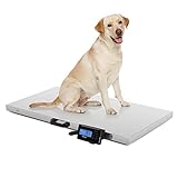 TUFFIOM 1100Lbs x 0.2Lbs Postal Digital Livestock Scale, Electronic Stainless Steel Platform Heavy Duty Vet Animal Scale,Dog Pig Goat Sheep Scale, Silvery