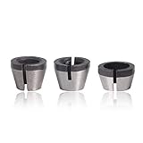 Mesee 3 Piece Router Collet Chuck, High Precision Router Bits Chucks Clamping Adapter for Woodworking Engraving Trimming Machine Tool - 6mm 6.35mm 8mm