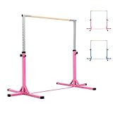 Outroad Gymnastic Kip Bar for Kids Girls Junior Ages 3-15, Adjustable Height 3' to 5' Horizontal Bars, Home Gym Equipment with 1-4 Levels, 330lbs Weight Capacity - Perfect for Home Training