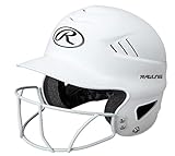 Rawlings | COOLFLO HIGHLIGHTER Batting Helmet | Face Guard Included | One Size Fits Most 6 1/2'-7 1/2' | Matte White