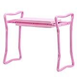 Besiter Garden Kneeler and Seat, Heavy Duty Garden Stool with EVA Foam Pad Protects Knees Back, Folding Gardening Kneeler Bench and Sitting for Camping Great Gifts for Seniors, Women (Pink Seat Only