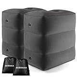 [2-Pack] Rewondah Inflatable Foot Rest for Air Travel, Kids Airplane Bed | Adjustable Height Travel Foot Rest Pillow | Toddler Airplane Seat Extender | Travel Foot Rest for Airplane Flights Train, Car