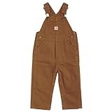Carhartt Baby-boys Infant Washed Duck Bib Overall, Brown, 18 Mo.