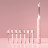 topliu Electric Toothbrush with 8 Brushheads - Electric Toothbrush with 6 Cleaning Modes - Smart Timer Design - Electric Toothbrush for Men & Women - Portable Electric Toothbrush for
