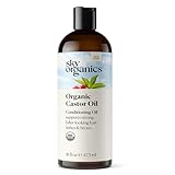 Sky Organics Organic Castor Oil (16 oz) USDA Certified Organic, 100% Pure, Cold Pressed, Hexane Free, Boost Hair Growth, Use with Castor Oil Pack