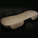 EDEALYN Car Interior Accessories Smooth PU Leather Long Rear Seat Cover Auto Seat Cover Bench Seat Protector Car Seat Cover L53 X W19.3 in 1PCS (Rear -Beige)