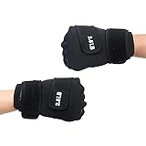 PURATEN Weighted Gloves 5lb(2.5lb Each), Soft Iron Fitness Gloves with Lengthen Wrist Strap for Gym Boxing, Taekwondo, Running Training, Washable