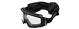 Lancer Tactical AERO 3mm Thick Dual Pane Lens Eye Protection Safety Goggle System ANSI Z87 1 Rated Industry Standard Panel Ventilated w/Anti-Scratch Shield Fully Adjustable (Black/Clear)