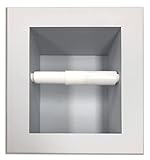 TAFT Recessed Primed Gray Solid Wood Toilet Paper Holder with Simple Frame
