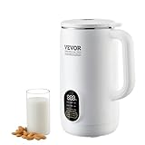 VEVOR Nut Milk Maker, 9-in-1 Soy Milk Maker with 12-Leaf Blades, 800ml/27oz Automatic Plant Based Oat Milk Making Machine with High Temperature Auto-Cleaning, 1-18 Hours Timer, Keep Warm, LCD Screen