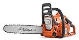 Husqvarna 120 Gas Chainsaw, 38-cc 1.8-HP, 2-Cycle X-Torq Engine, 14 Inch Chainsaw with Automatic Oiler, For Wood Cutting, Light Felling and Limbing
