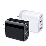 Multiple USB Wall Charger, HOOTEK 2Pack 4-Multi Port USB Charger Cube 4.8A Fast Charging Block Plug Box for iPhone 15 14 13 12 Pro Max 11 XS X 8 Plus, Samsung Galaxy S22 Ultra S21 S20 S10 S9 S8 Note20