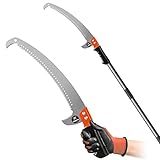 Walensee Pole Saws for Tree Trimming 14 FT Lightweight Manual Stainless Steel Extension High Pole Pruning Pole Saw with Blade for Trimmer Branches Pole Cutter Pole Pruner at Forestry Yard Garden Patio