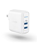 USB Charger, Anker Elite Dual Port 24W Wall Charger, PowerPort 2 with PowerIQ and Foldable Plug, for iPhone 11/Xs/XS Max/XR/X/8/7/6/Plus, iPad Pro/Air 2/Mini 3/Mini 4, Samsung S4/S5, and More