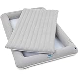 HUGBINO Portable Kids Air Mattress with Electric Pump - Inflatable Toddler Travel Bed with Sides, Perfect for Camping, Traveling, and Sleepovers - Includes removavle Blow up Mattress and Carry Bag
