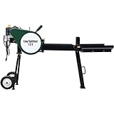 Electric Log Splitter Kinetic 12 Ton, Flywheel Wood Cutter with 2HP Motor, Ø15 Log Capacity, with Log Catcher and 8' Wheels and Carry Handle