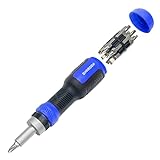 SHARDEN Ratcheting Screwdriver 13-in-1 Ratchet Screwdriver Set Multi Bit Screw Driver All in One Screwdriver with Torx Security, Flat Head, Phillips, Hex, Square and 1/4 Nut Driver