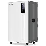 RINKMO 296 Pint Commercial Dehumidifier 37 Gallons Industrial Water Damage Restoration Dehumidifier with Water Reservoir and Drain Hose for Basements, 5-Year Warranty