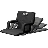 MOD Complete Wide Stadium Seat Chair for Bleachers or Benches, Extra Padded Cushion Backs and Armrest Support, 6 Reclining Custom Fit Sport Positions, Portable with Backpack Straps