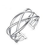 Unique Handmade 925 Sterling Silver Trendy Bracelet, Fashion Jewelry Simple Cuff Bangles for Women Mom Wife Valentine Mothers day Gift