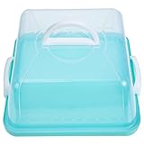 LIFKOME Cake Carrier Storage Container Portable Cake Saver with Handle Clear Square Cake Keeper for Transport Packaging Sky- blue