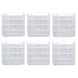 Battery Storage Case for AA/AAA, Battery Holder Box (6Pack Clear)