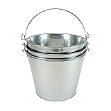 5-Quart Galvanized Pail Beer Bucket 9x9x7 inches (Pack of 3)