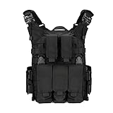 RHINO RESCUE Tactical Vest Tactical Gear MOLLE System Lightweight for Men Women (Black)