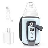 Portable Bottle Warmer, Baby Milk Warmer for All Bottles, Rapid Heating Accurate Temperature Control with LED Display, USB Warmer Bottle Suitable for Home and Outing (Blue)