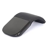 WUDEMWWFE Bluetooth Arc Touch Mouse, Portable Wireless Foldable Mouse Without USB Nano Receiver, Ergonomic Mini Optical Computer Mice for Notebook Laptop Tablet Smart Phone (Black)