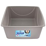 Petmate Open Cat Litter Box, Extra Large Nonstick Litter Pan Durable Standard Litter Box, Mouse Grey Great for Small & Large Cats Easy to Clean, Made in USA