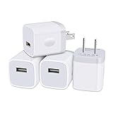iPhone Charger Block, Plug in Phone Charger, Sicodo 4Pack Single Port USB Wall Charger Fast Charging Adapter Cube Box for iPhone 15 14 13 12 SE(2020) 11/11pro/XS/XS Max,Samsung Galaxy S23/S22/S21,LG