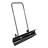 36' Wheeled Snow Shovel Pusher Wheels 36 Inch Angled Reversible ABS Plastic Metal Edges