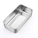 P&P CHEF 9 inch Loaf Pan, Stainless Steel Bread Baking Pan, Metal Bakeware For Bread Cake Toast Meatloaf Lasagna, Healthy & Non Toxic, Brushed Surface & Easy Clean, Oven & Dishwasher Safe