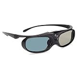 3D Glasses, 1080P 3D Active Shutter Glasses, Rechargeable Active Shutter Eyewear for DLP Projectors, for, JMGO, Black