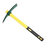 JANNO 18Inch Pick Axe, Steel Forged Garden Pick, Premium Mattock Hoe with Fiberglass Handle Hoe Garden Tool for Flower Beds, Weeding, Gardening Loosening Soil, Digging, Camping