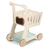 Tender Leaf Toys - Shopping Cart - Wooden Shopping Cart with Extra Storage - Perfect Role Play Toy, Promotes Creativity and Imagination for Boys and Girls - Age 3+