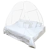 MEKKAPRO Mosquito Net for Bed, Portable Pop Up Mosquito Net, 80' x 71' x 63' Large, Folding Mosquito Netting for Bed with Net Bottom, Pop Up Mosquito Net Compatible for Twin to King Size Bed (White)