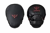 Jayefo Glorious Boxing Pads Focus Mitts for Training - Punching Blocking Pad for Boxing, Kick Boxing, MMA, Muay Thai and Material Arts - Curved Punch Mitts - Standard Size - Black Red