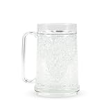 Simply Green Solutions - Clear Freezer Mug, Frozen Beer Mugs for Freezer, Double Walled Beer Mug, Freezer Cups for Drinks, Insulated Plastic Beer Mugs with Handles, 16 Oz Capacity