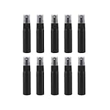 Constore 10ml Matt Black Frosted Glass Spray Bottle Fine Mist Atomizers Empty Refillable Sample Perfume Vials Travel Portable Sample Cosmetic Container With Black Sprayer-10 Pack