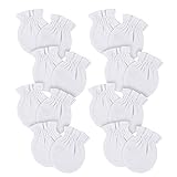 Gerber Baby 12-Pack No Scratch Mittens, White, 0-3 Months (8-Pack)