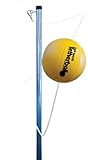 Park & Sun Sports Permanent Outdoor Tetherball Set with Accessories (3-Piece Pole) yellow/silver