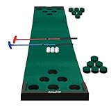 Golf Pong Putting Game Golf Putting Game Golf Beer Pong Mat with Adjustable Putter Ball Barrier Ball Golf Hole Cover and Carry Bag for Golf Pong Game at Backyard Beach Office Indoor Outdoor Party