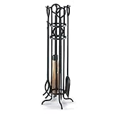 Napa Forge, Black Pilgrim Home and Hearth 19004 Arts and Crafts Fireplace Tool Set, 29″, 16 lbs