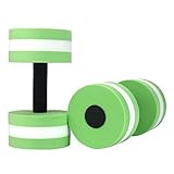 Water Dumbbells, Set of 2 Aquatic Exercise Dumbell, Water Aerobic Exercise Foam Dumbbells Pool Resistance for Men Women Weight Loss Water Sports Fitness Tool (Green)