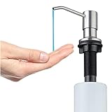 Built in Sink Soap Dispenser for Kitchen Bathroom Under Sink, Pump Head Design for Dish Soap or Lotion, Easy Setup and Refill from On Top,17 Oz Large PE Soap Bottle - Stainless Steel (Brushed Nickel)