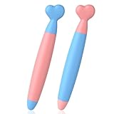Kids Stylus Pens for Touch Screens - Mixoo Rubber Tip Stylus 2 Pack Cute Heart-Shaped Touch Screen Pen for Children, Compatible with iPad iPhone Tablets Samsung Galaxy All Touch Screen Devices