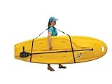 Pelican Universal SUP & Kayak Comfortable Carrying Shoulder Strap - Universal Adjustable Sling with Built-in Paddle Loop- Black